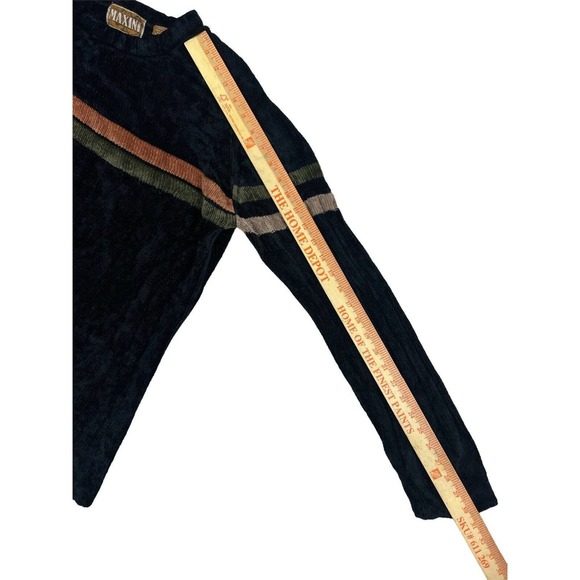 Maxini Women Black‎ Long Sleeve Crewneck Pullover Sweater Size M - Picture 4 of 6